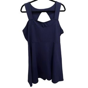 THE Vanity Room Navy Cutout Back Fit & Flare Sleeveless Dress Size XL NWT